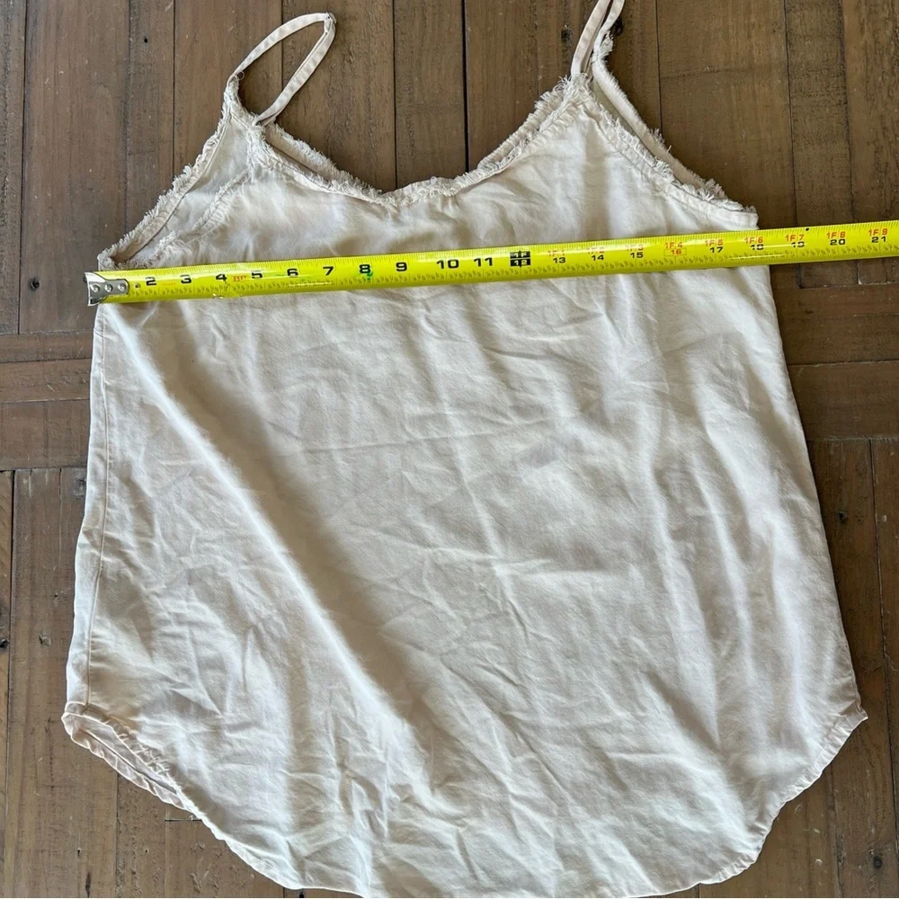 Bella Dahl Frayed Edge Cami Tank Top Linen Sand Tencel Boho Medium - Picture 8 of 8